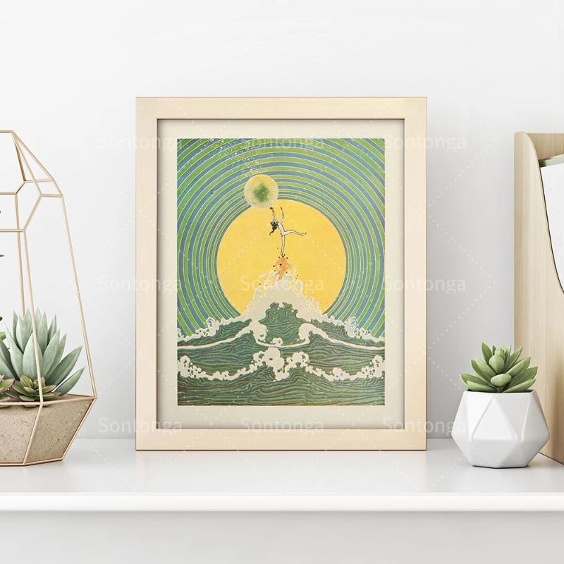 Paintings Reach For The Moon Prints Kids Poster Vintage Sun Move Wave Sea Fish Fairy Magic Whimsical Living Room Decor Special Gifts
Paintings Reach For The Moon Prints Kids Poster Vintage Sun Move Wave Sea Fish Fairy Magic Whimsical Living Room Decor Special Gifts
