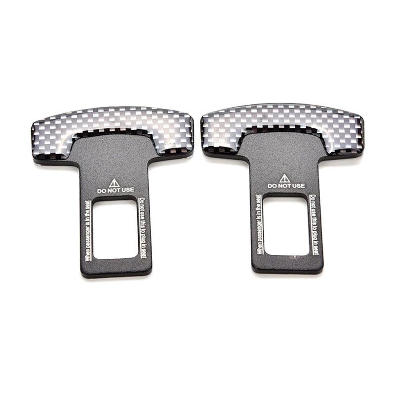 2pcs Universal Alloy Car Safety Seat Belt Buckle Alarm Stopper Seat Belt Padding Extension Buckle Plug Seatbelt Clip
