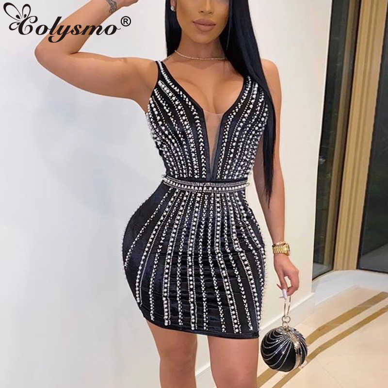 Colysmo Beaded Sequin Dress Women Summer Sleeveless Backless Deep V-neck Velvet Party es Sexy Slim Fit Bodycon 210527, Black
Colysmo Beaded Sequin Dress Women Summer Sleeveless Backless Deep V-neck Velvet Party es Sexy Slim Fit Bodycon 210527, Black