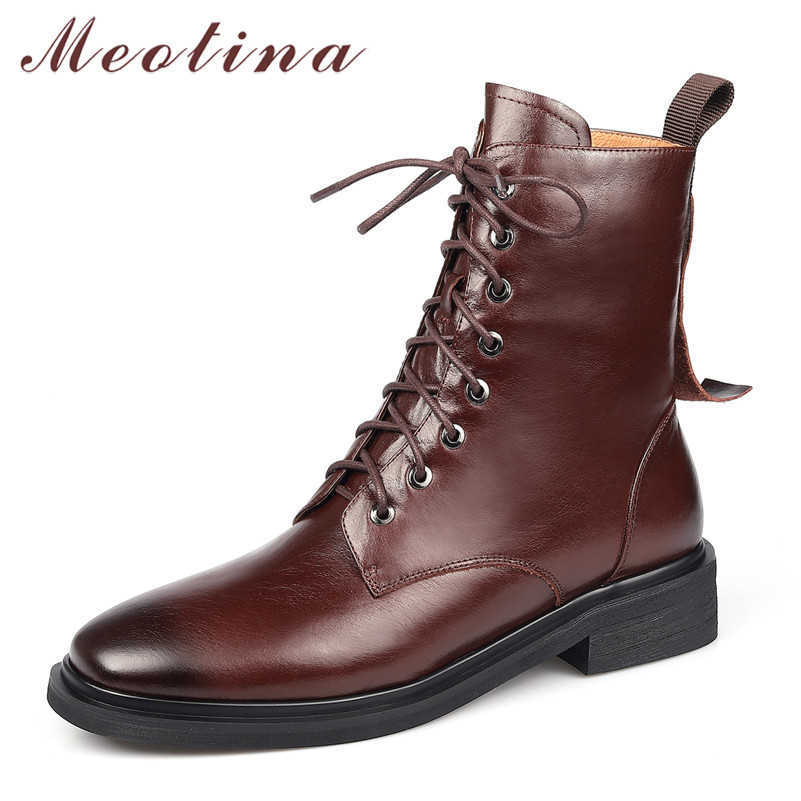 Meotina Genuine Leather Mid Heel Ladies Boots Women Ankle Boots Shoes Cross Tied Zipper Block Heels Short Boots Autumn Winter 210608, Black synthetic lin
Meotina Genuine Leather Mid Heel Ladies Boots Women Ankle Boots Shoes Cross Tied Zipper Block Heels Short Boots Autumn Winter 210608, Black synthetic lin