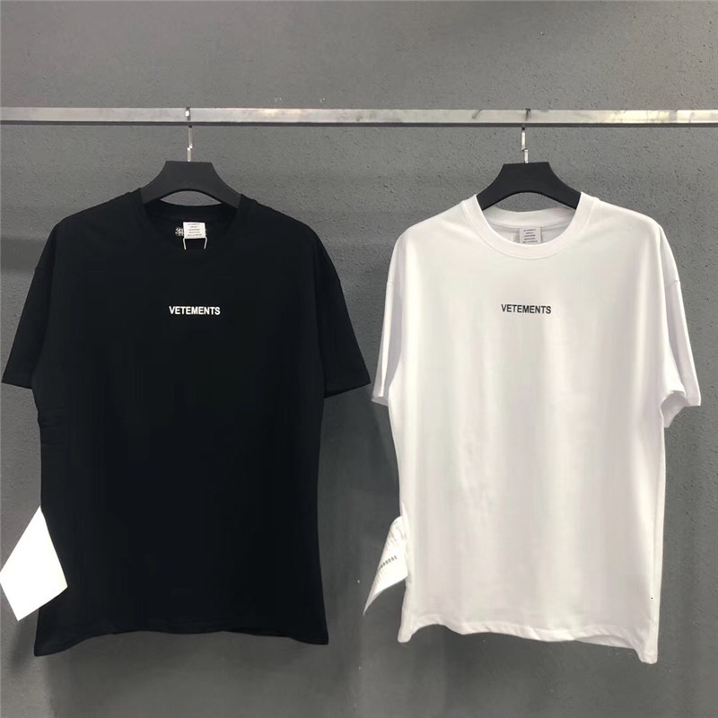 

2021 New Tshirt Masculino Feminino 1:1 Melhor Qualidade t Camisa e Tag Hip Hop Casual Algodo Preto Branco Vetements Camiseta Uf1m