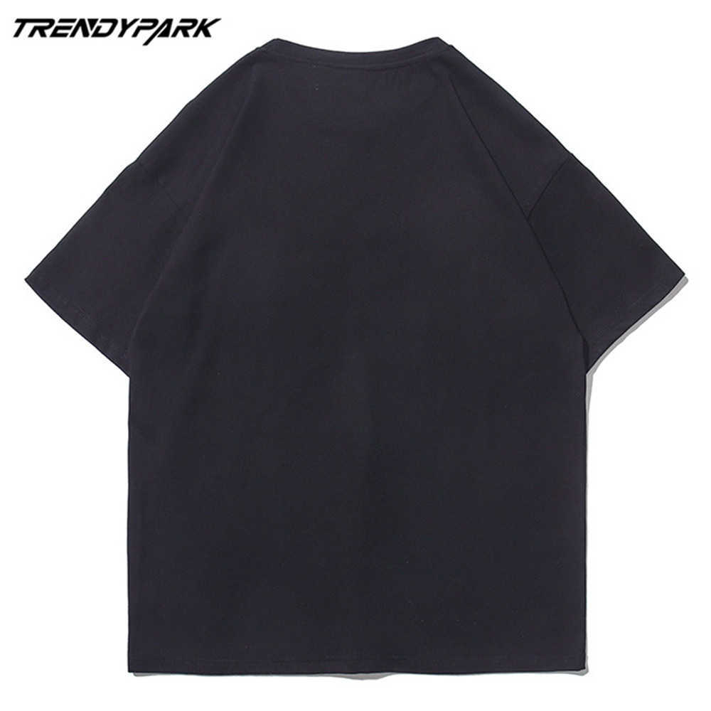 Men's T-shirt Reflection Rabbits Heart Short Sleeve Printed Tee Hip Hop Oversized Cotton Casual Harajuku Streetwear Top Clothing 210601