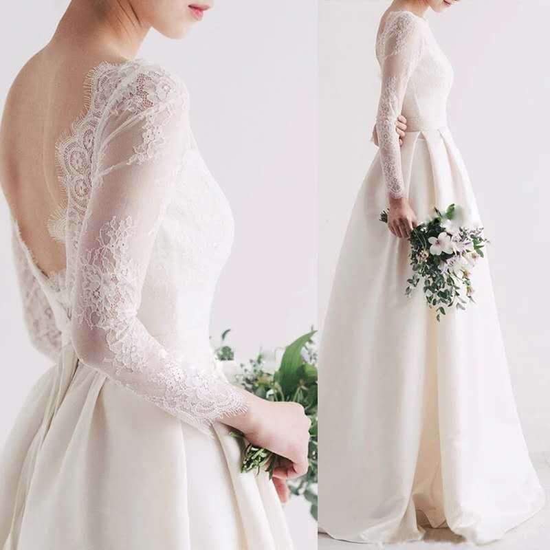 2021 New Vintage 1920s' Lace Satin Wedding Es Long Sleeve Plus Size Sash Backless Country Garden Bridal Gown Vestidos De Mariee Wh3b, Champagne
2021 New Vintage 1920s' Lace Satin Wedding Es Long Sleeve Plus Size Sash Backless Country Garden Bridal Gown Vestidos De Mariee Wh3b, Champagne