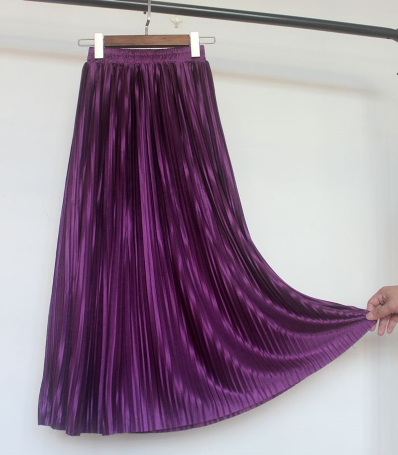 REALEFT Elegant Solid Pleated Womens Long Skirts Spring Summer Street High Waist Harajuku Umbrella Maxi Skirts Womens 210306