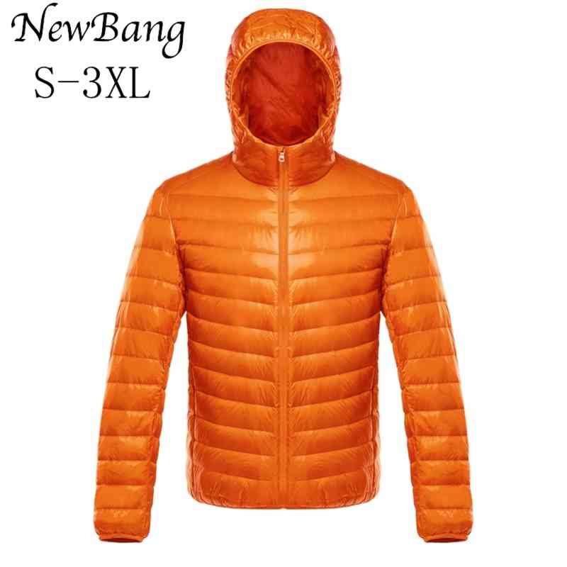 Men's super down coat, warm windproof et, light coat, Black