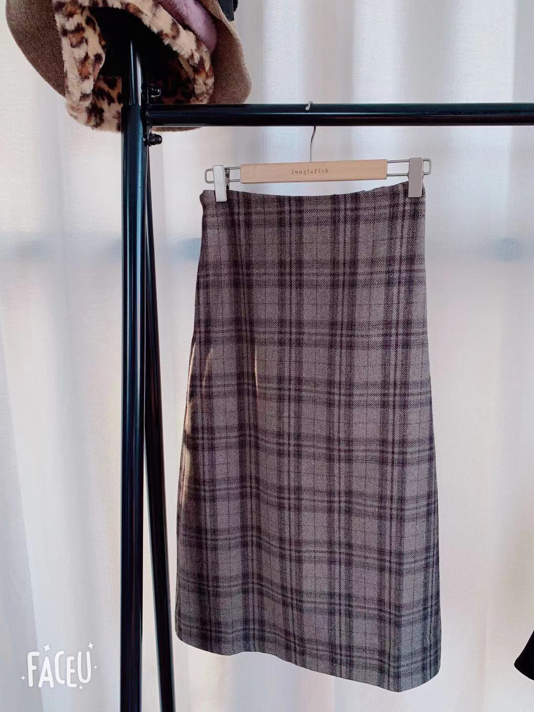 plaid Women Skirts Autumn Plus Size Skirt Female Vintage Jupe Femme Faldas Mujer High Waist School Girls mid carf mujer 210306