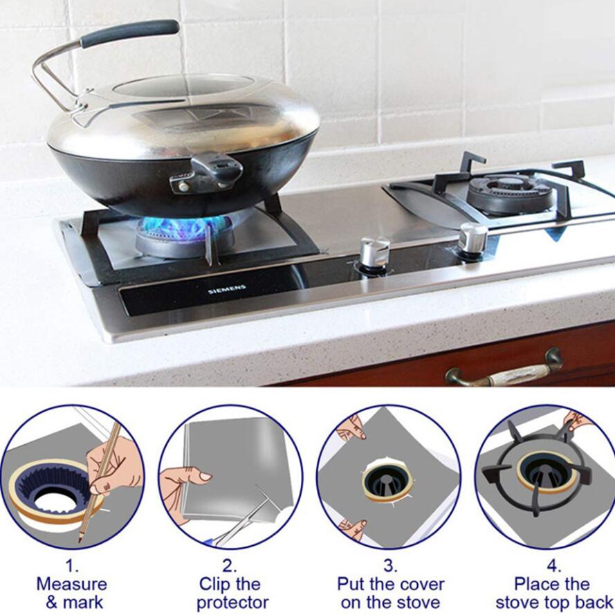 4pcs/set Cooker cover liner Clean Mat Pad Gas Stove Stovetop Protector Kitchen Accessories gift RRD7655 Free shipping