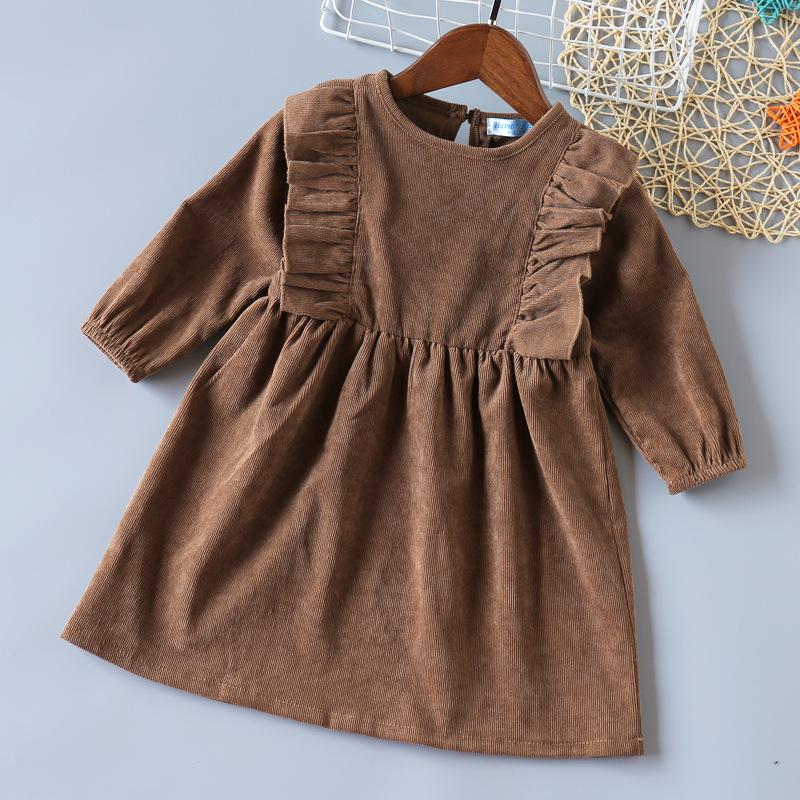 Girl's Dresses 2021 Girls Dress Autumn And Winter Long-sleeved Corduroy Spring Toddler Girl Clothes, Brown
Girl's Dresses 2021 Girls Dress Autumn And Winter Long-sleeved Corduroy Spring Toddler Girl Clothes, Brown