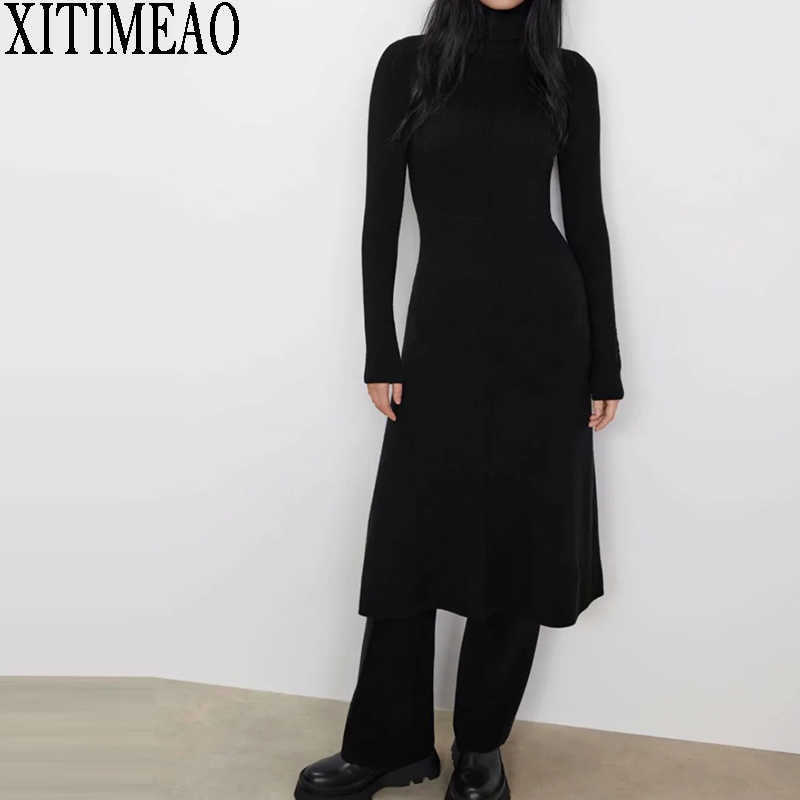 ZA Women Spring Autumn Slim Dress Casual High Collar Long-sleeved Knitted Sweater Office Lady Party 210604, Black
ZA Women Spring Autumn Slim Dress Casual High Collar Long-sleeved Knitted Sweater Office Lady Party 210604, Black