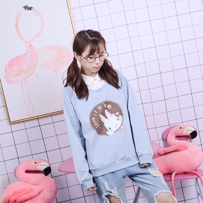 MERRY PRETTY Women Cartoon Print Hoodies Winter Long Sleeve Turndown Collar Pullovers Femme Harajuku Cute Sweatshirts 201102