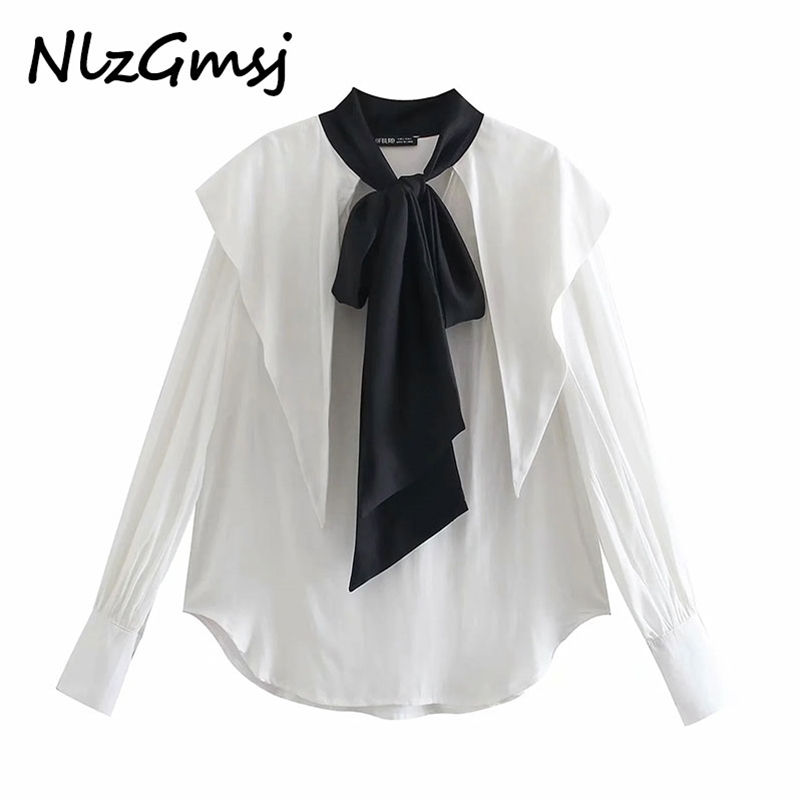 Blouse Women Sweet White Ruffles Blouses Tops Woman Black Bow Tie Shirts Long Sleeve Ladies 03 210628, As picture
Blouse Women Sweet White Ruffles Blouses Tops Woman Black Bow Tie Shirts Long Sleeve Ladies 03 210628, As picture