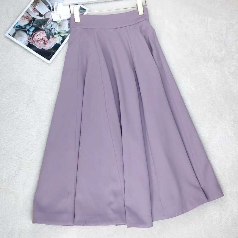 Candy Color Pleated All-match Long Skirt Chic High Waist Slim A-line Women Skirts Summer Elegant Casual Mujer Faldas 210525