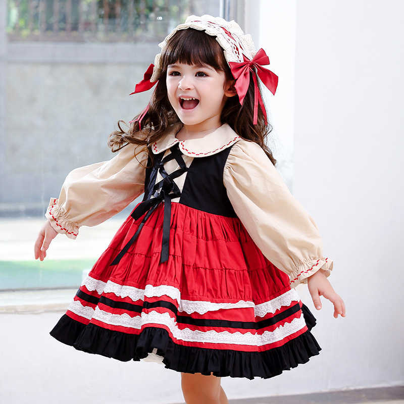 Spanish Baby Dresses Little Girls Long Sleeve Vintage Lolita Princess Dress Girl Year Birthday Vestidos Infant Spain Clothes 210615, Red and black
Spanish Baby Dresses Little Girls Long Sleeve Vintage Lolita Princess Dress Girl Year Birthday Vestidos Infant Spain Clothes 210615, Red and black