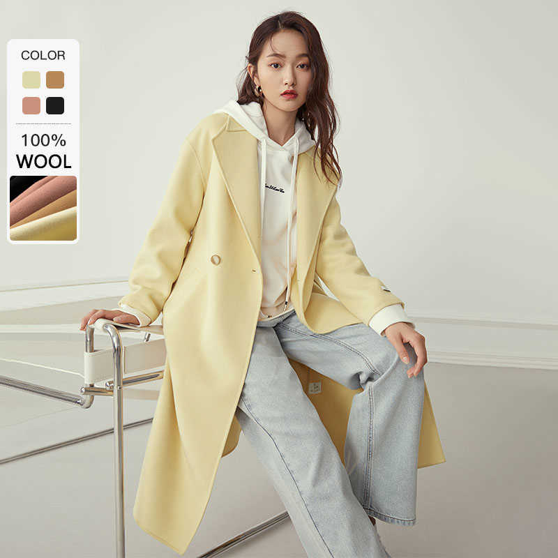 FANSILANEN 100% wool blend long women' coat Autumn winter cashmere black Female woolen pink jacket over ladies 210607, Khaki
FANSILANEN 100% wool blend long women' coat Autumn winter cashmere black Female woolen pink jacket over ladies 210607, Khaki