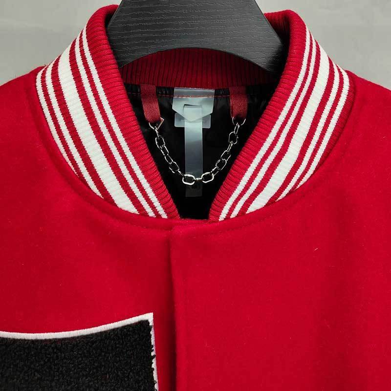 Red Black Cool College Baseball Jacket winter jackets for Men Fashion Design Pu Leather Sleeve Mens Overcoat Slim Fit Varsity Jacket Autumn Veste