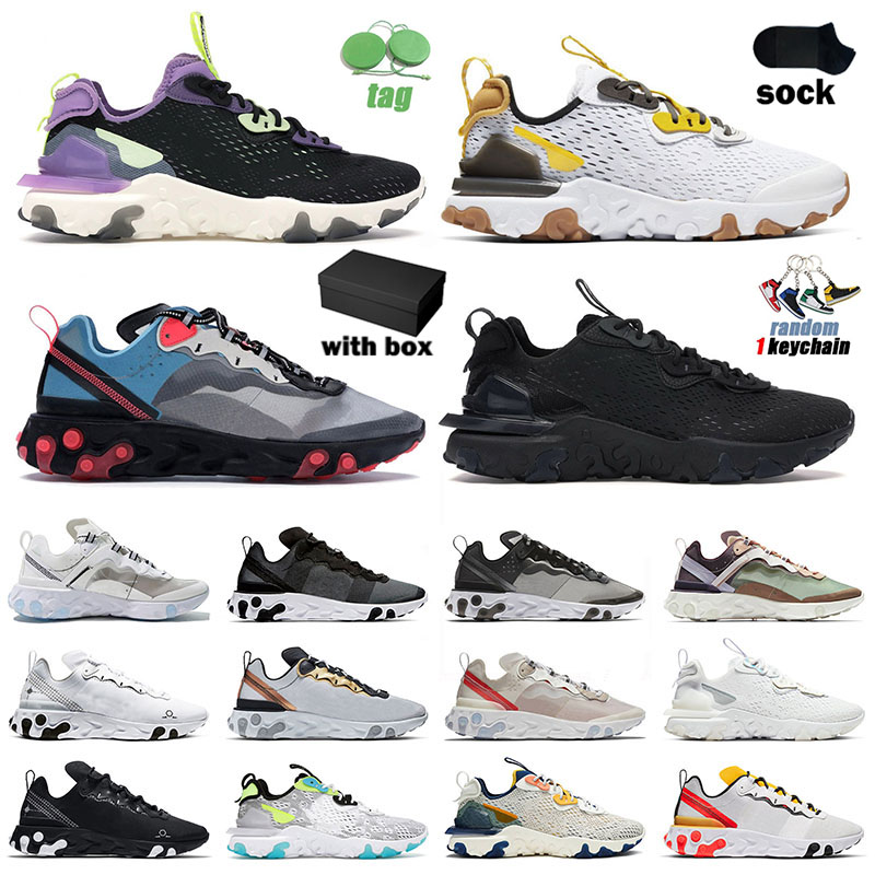 

2021 Designer Running Shoes React Vision Element 55 87 Gtx Mens Run Shoe All Black Triple White Womens Sports Sneakers Epic Outdoor Fitness, C15 gravity purple 36-45