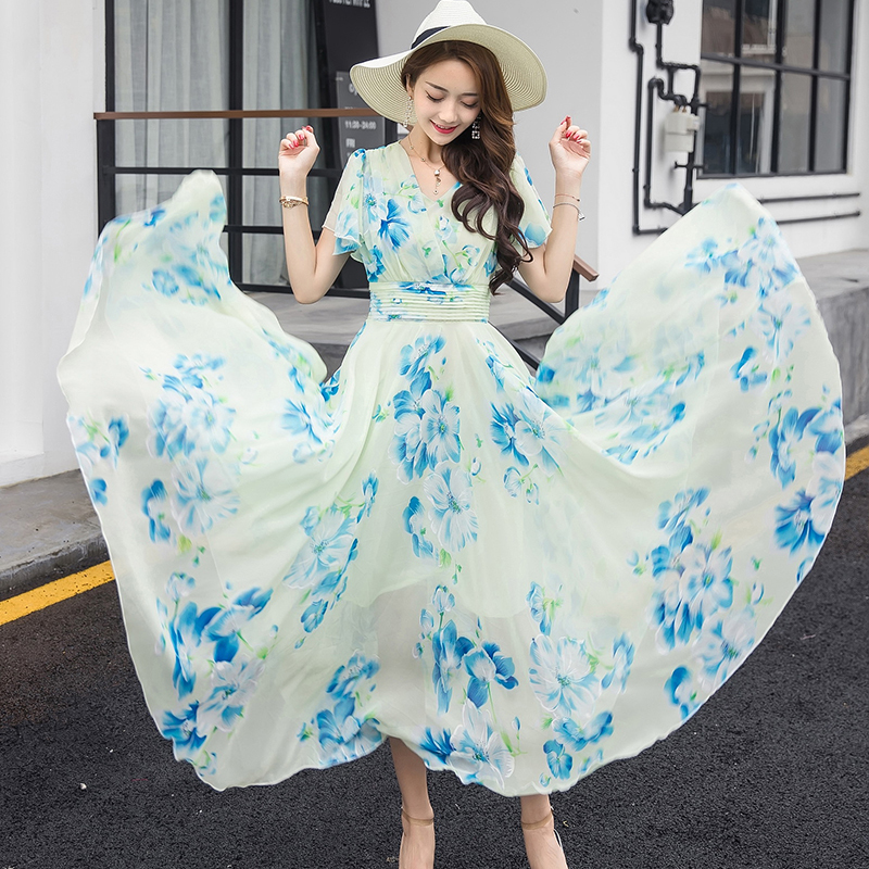 2021 New Chiffon Plus Size Long Vestido Longo Boho Beach Women White Floral Es v Neck Robe Femme Kj001 Wy86, Apricot flower
2021 New Chiffon Plus Size Long Vestido Longo Boho Beach Women White Floral Es v Neck Robe Femme Kj001 Wy86, Apricot flower