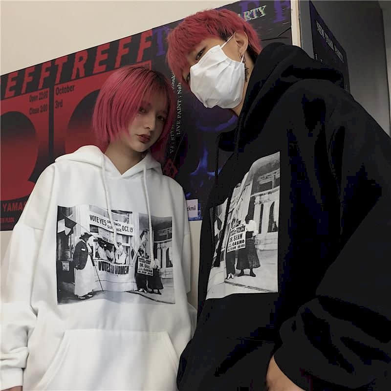 harajuku hoodies couple clothes gothic tops women comic print loose plus fleece hooded sweatshirt jackets streewear pullover 201020