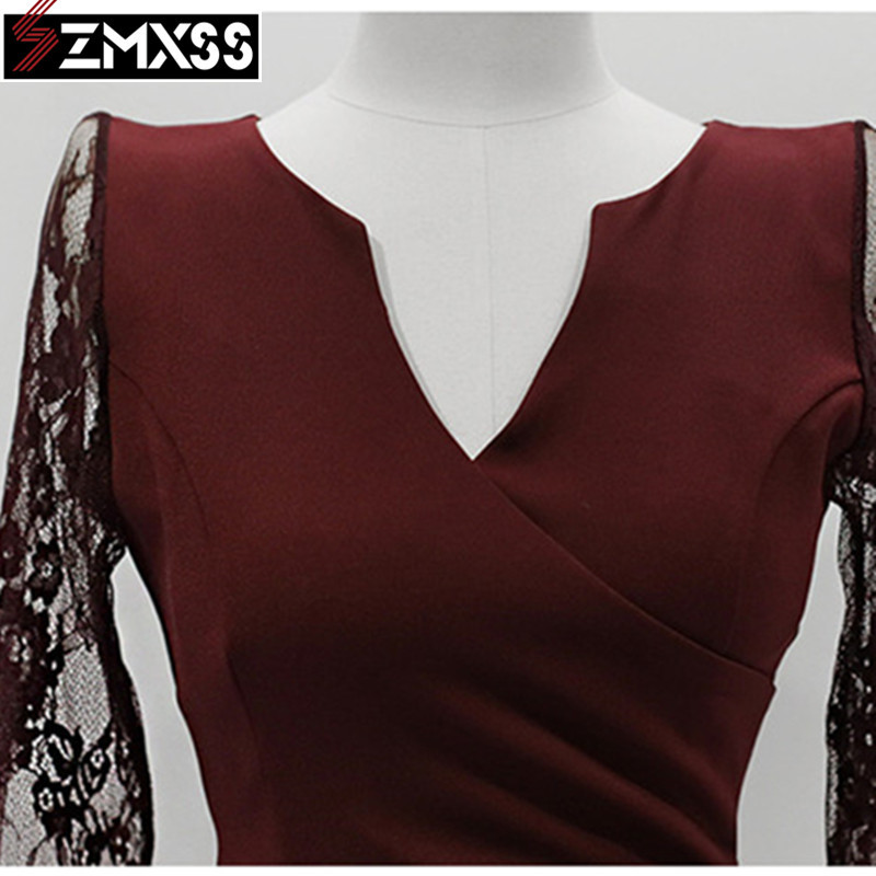 SZMXSS 2021 Korean Version Autumn New Women's Clothing V-Neck Pleated Slim Printed Pencil Dress Long-Sleeved Mini Dresses 210303
