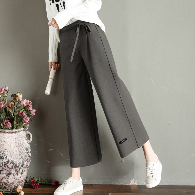 Autumn Pants Women Casual New Fashion Loose Wide Leg Pants Anklelength Trousers Women Streetwear High Waist Female 7681 50 201012