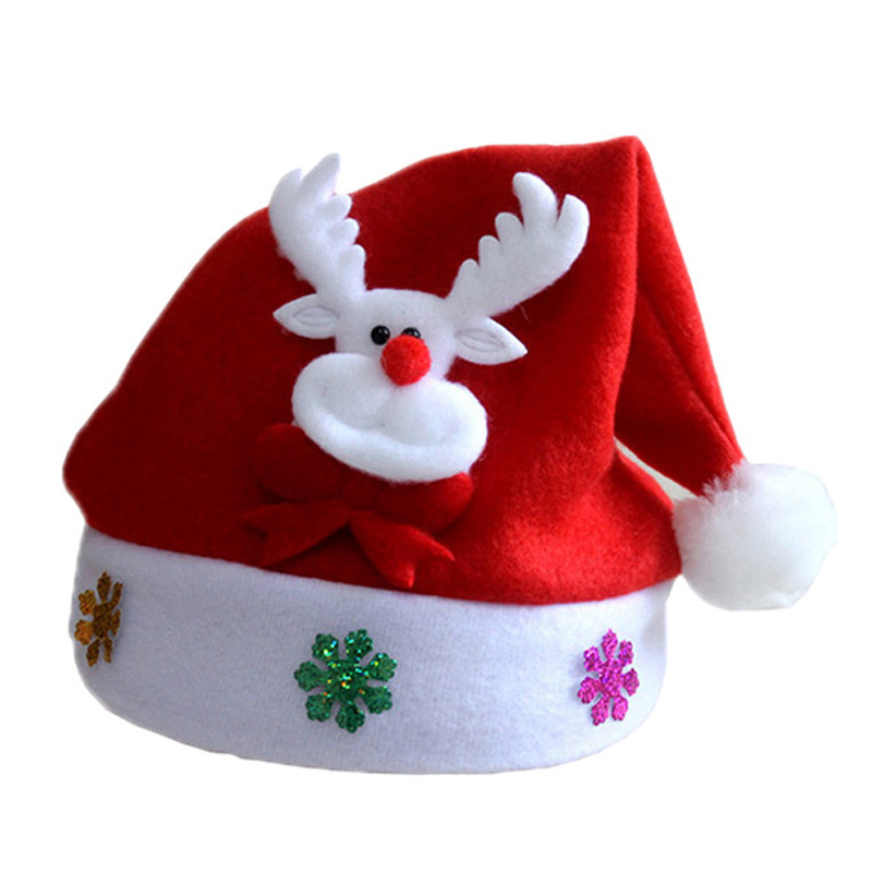 Wholesale High Quality Festival Adult Children Red lti Size Christmas Decoration Ornaments Santa Claus Hat Free shipping