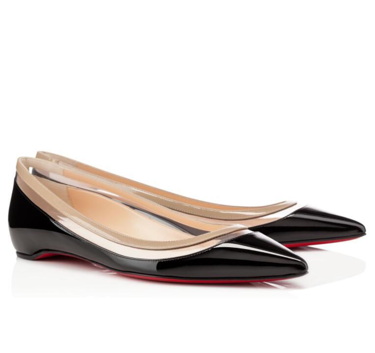 Luxurious Summer Women's Paulina Flats Red Bottom Women's Flat Patent Leather & PVC Pointed Toe Red Sole Comfort Ballerinas Shoes EU35-43, Black
Luxurious Summer Women's Paulina Flats Red Bottom Women's Flat Patent Leather & PVC Pointed Toe Red Sole Comfort Ballerinas Shoes EU35-43, Black