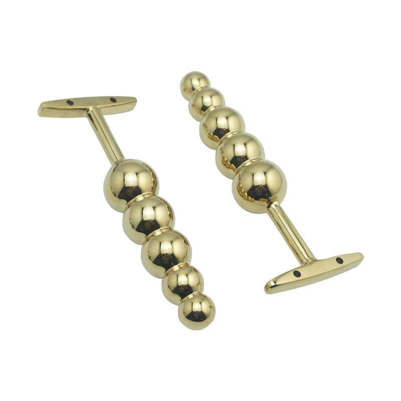 Sex Toys For Couples 150 G Metal Golden Anal Hook Buplug With Five Beads Balls Dilator Gay Fetish BDSM Adult Toy Product