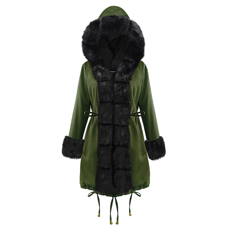 Women's Down & Parkas 2021 Fashion Street Style Good Warm Thick Faux Fur Fuzzy Winter Parka Coat Outwear