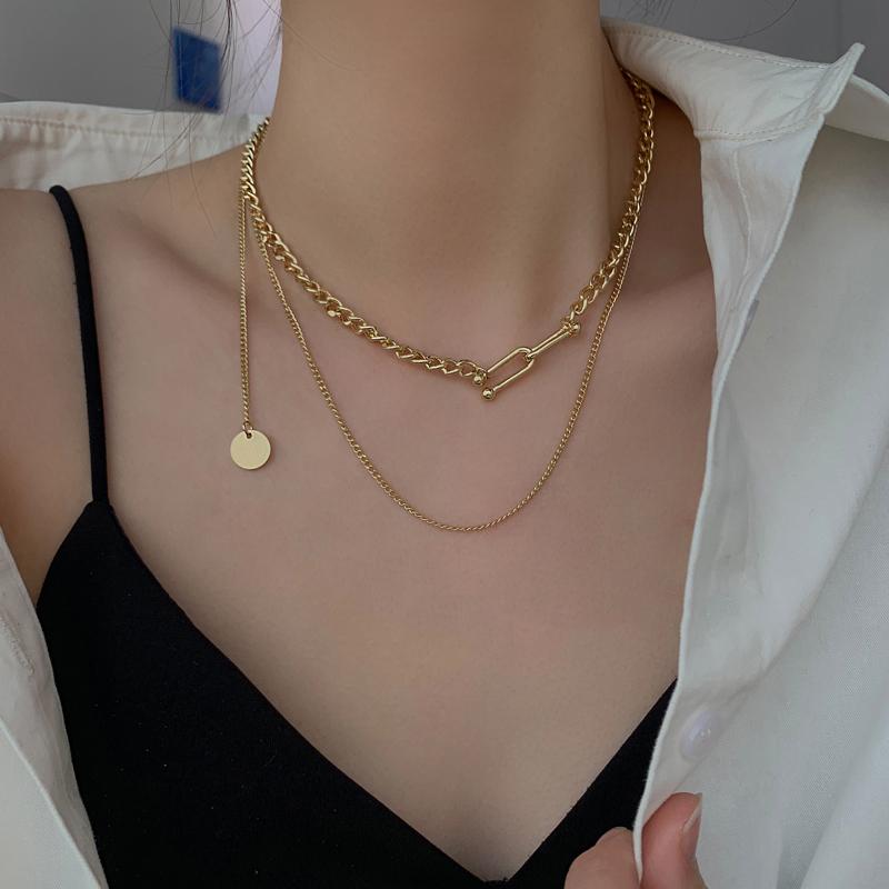 Pendant Necklaces Flashbuy Arrival 18K Gold Stainless Steel Necklace Women Fashion Chain Choker Jewelry
Pendant Necklaces Flashbuy Arrival 18K Gold Stainless Steel Necklace Women Fashion Chain Choker Jewelry