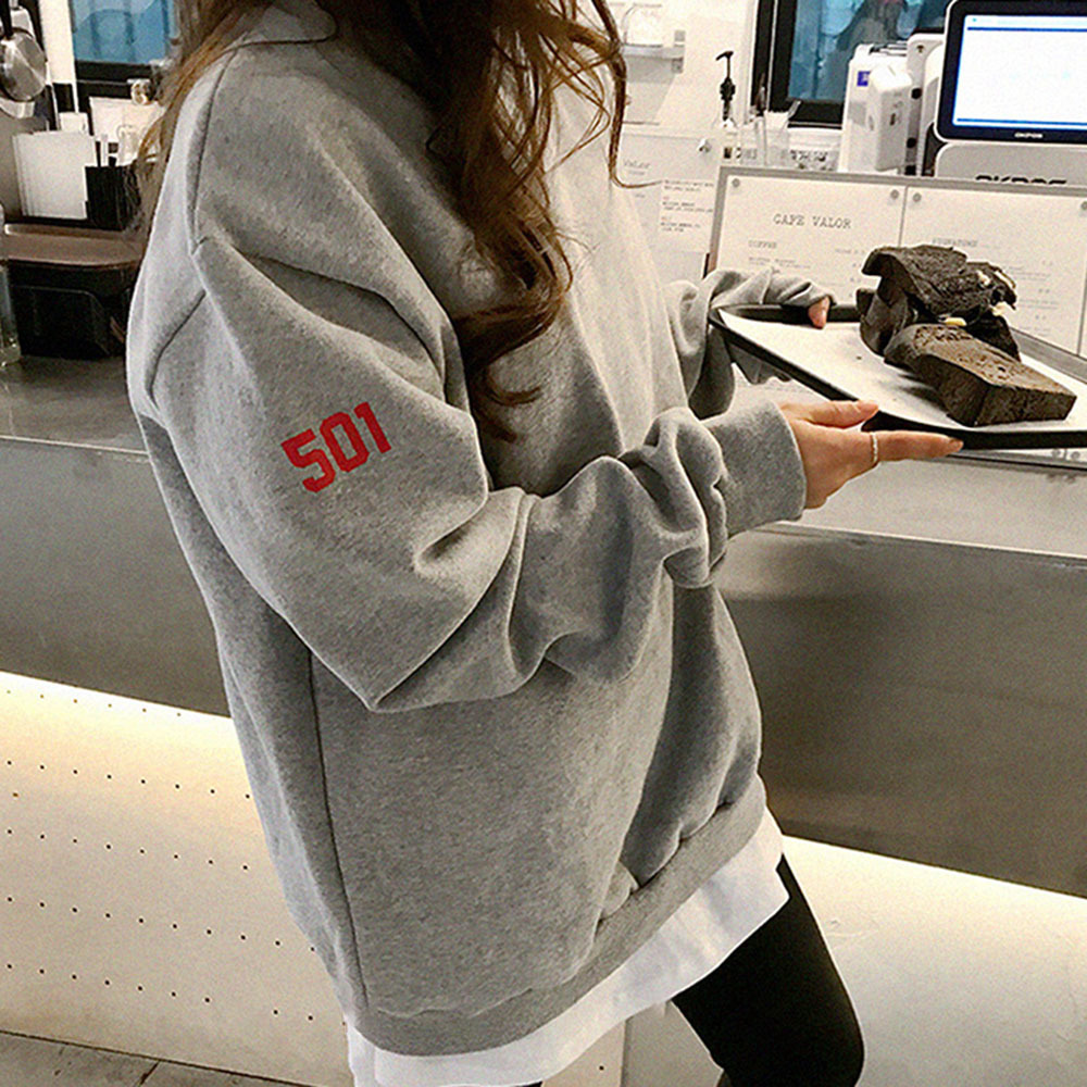 Letters Print Hoodie Women Autumn Korean Causal Oversized Loose Plain Pullover Tops Basic Harajuku Streetwear Sweatshirt Gray T200723