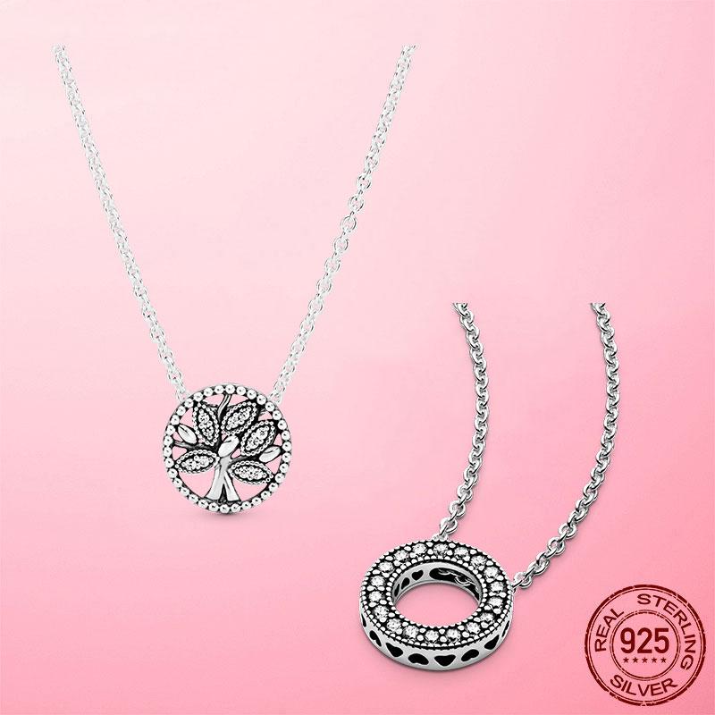 Chains 925 Sterling Silver Necklace Circle Round Family Tree For Women Wedding Birthday Banquet Party Female Jewelry Gift
Chains 925 Sterling Silver Necklace Circle Round Family Tree For Women Wedding Birthday Banquet Party Female Jewelry Gift