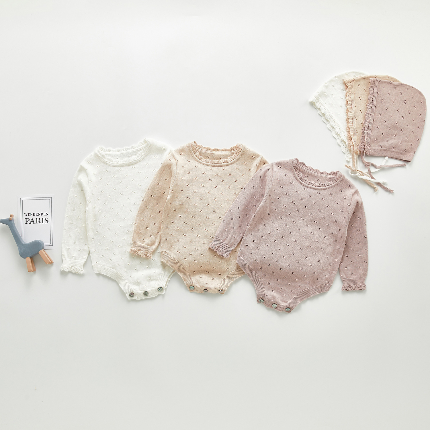 New 2021 Spring Knitting Babywear Fashion Newborn Infant Set Bodysuit+hat 2pcs 100% Cotton Jumpsuit Solid Baby Knitwear U8lo, Lavender
New 2021 Spring Knitting Babywear Fashion Newborn Infant Set Bodysuit+hat 2pcs 100% Cotton Jumpsuit Solid Baby Knitwear U8lo, Lavender