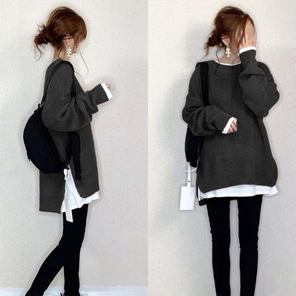2021 New Women's Elegant Sweater Large Size Round and Asymmetric Long Sleeve Shirt Y2jv, Gray.
2021 New Women's Elegant Sweater Large Size Round and Asymmetric Long Sleeve Shirt Y2jv, Gray.