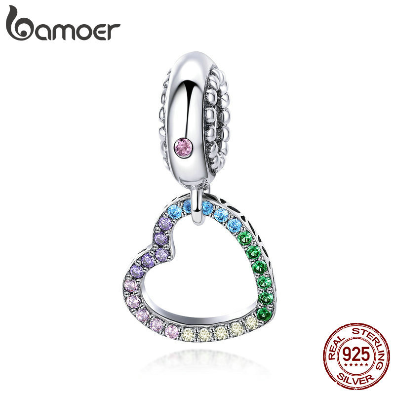 BAMOER Romantic New 925 Sterling Silver Rainbow Heart Shape Charms Beads fit Bracelets Necklaces DIY Jewelry Accessories SCC896 Q0531
BAMOER Romantic New 925 Sterling Silver Rainbow Heart Shape Charms Beads fit Bracelets Necklaces DIY Jewelry Accessories SCC896 Q0531