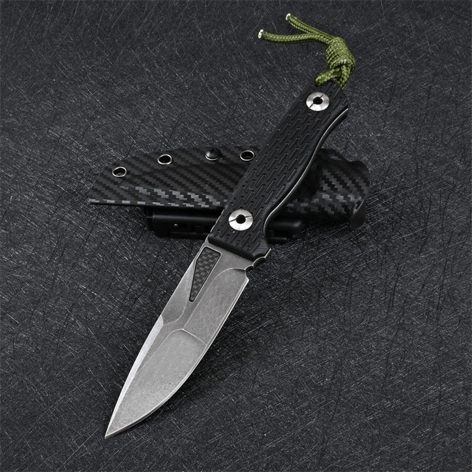 High Quality Survival Straight Knife D2 Steel Black/White Stone knife Wash Drop Point Blade Full Tang G10 Handle Fixed Knives With Kydex