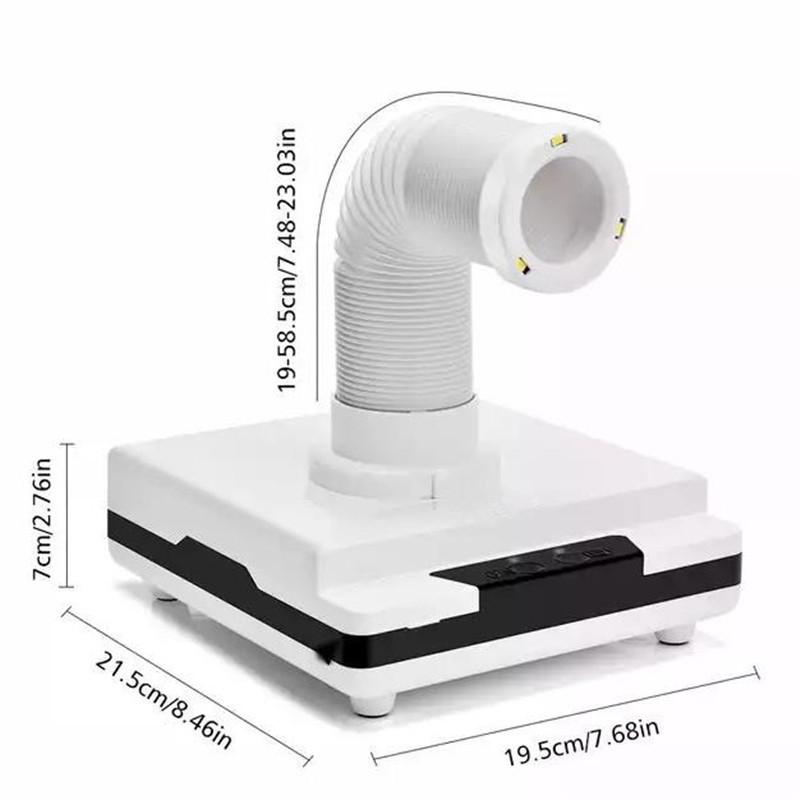 Nail Drill Accessories 2 IN 1 Powerful 60W Dust Collector Machine Extractor Fan For Manicure Vacuum Cleaner With Lamp Salon 40