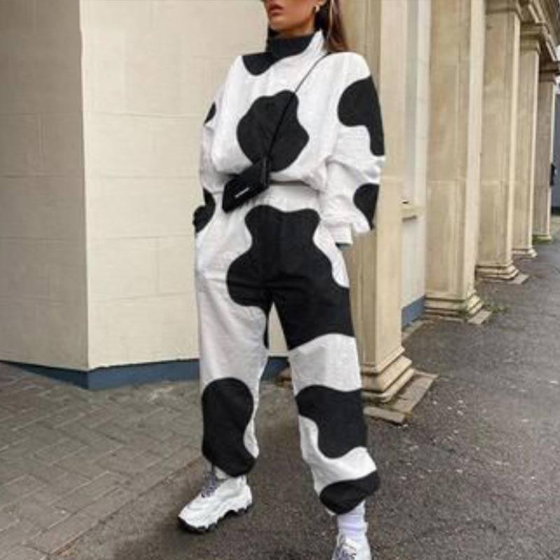 Women' Two Piece Pants Casual Cartoon Print Women Fleece Sets Oblique Zipper Turtleneck Coat And Long Suits Fashion High Street Outfits, Pink
Women' Two Piece Pants Casual Cartoon Print Women Fleece Sets Oblique Zipper Turtleneck Coat And Long Suits Fashion High Street Outfits, Pink