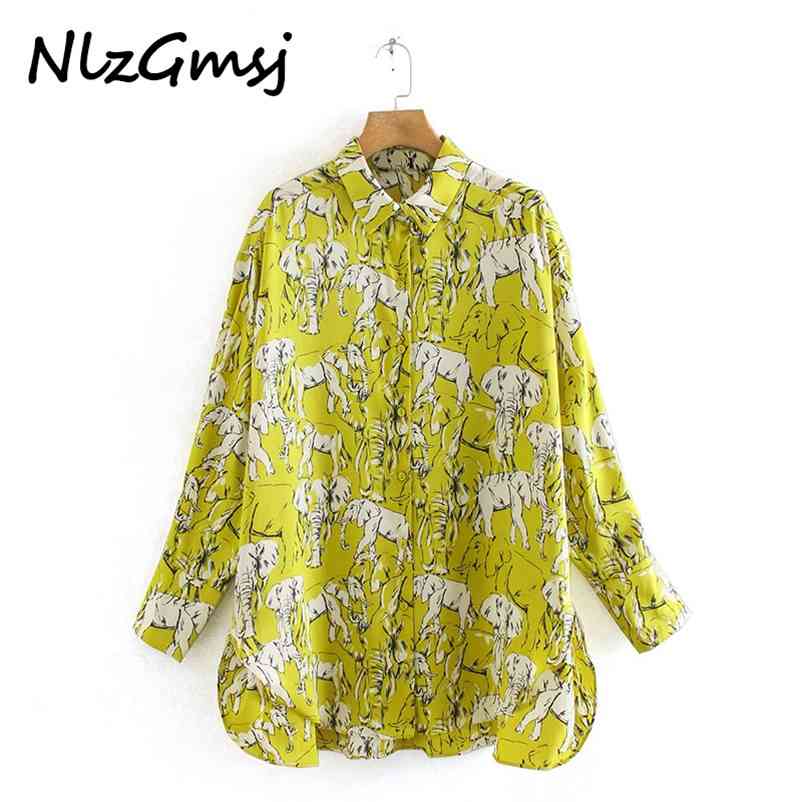 england high street cartoon elephant printing loose blouse women blusas mujer de moda shirt womens tops and 210628, Yellow
england high street cartoon elephant printing loose blouse women blusas mujer de moda shirt womens tops and 210628, Yellow