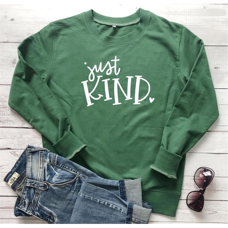 Just kind heart graphic pure cotton kindness sweatshirt young hipster religion Christian Bible baptism pullovers young party top T200525