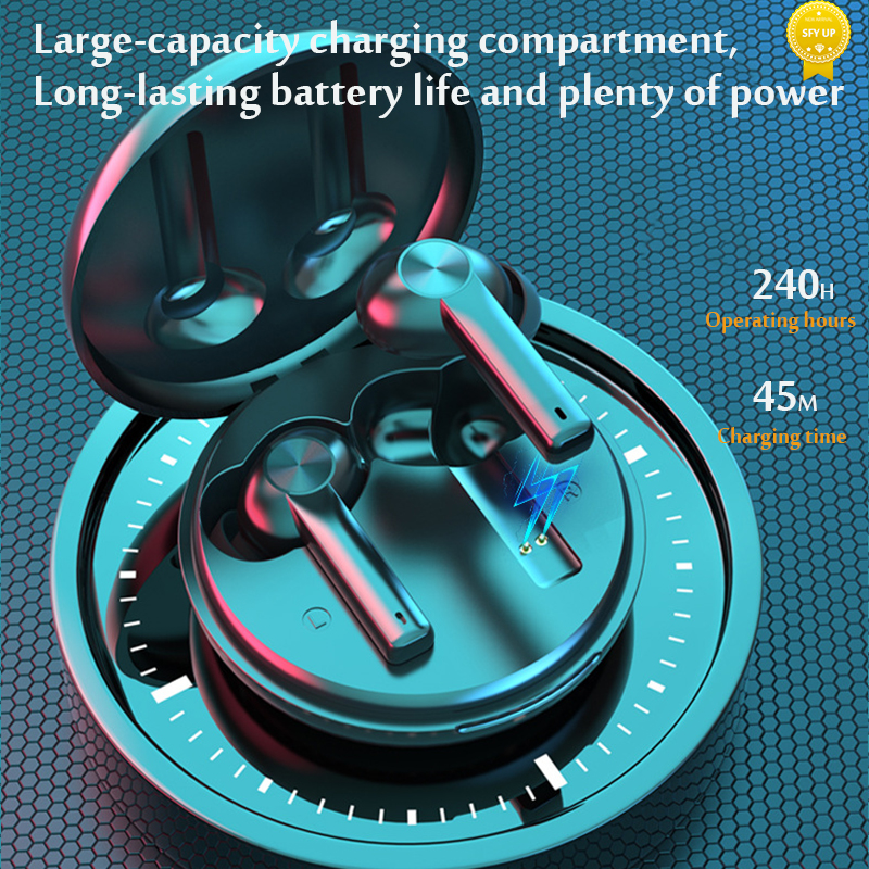 B16 TWS Bluetooth 50 Earphones Wireless Headphones Bass Stereo Sports Waterproof Earbuds for Android IOS LED Display with Round C