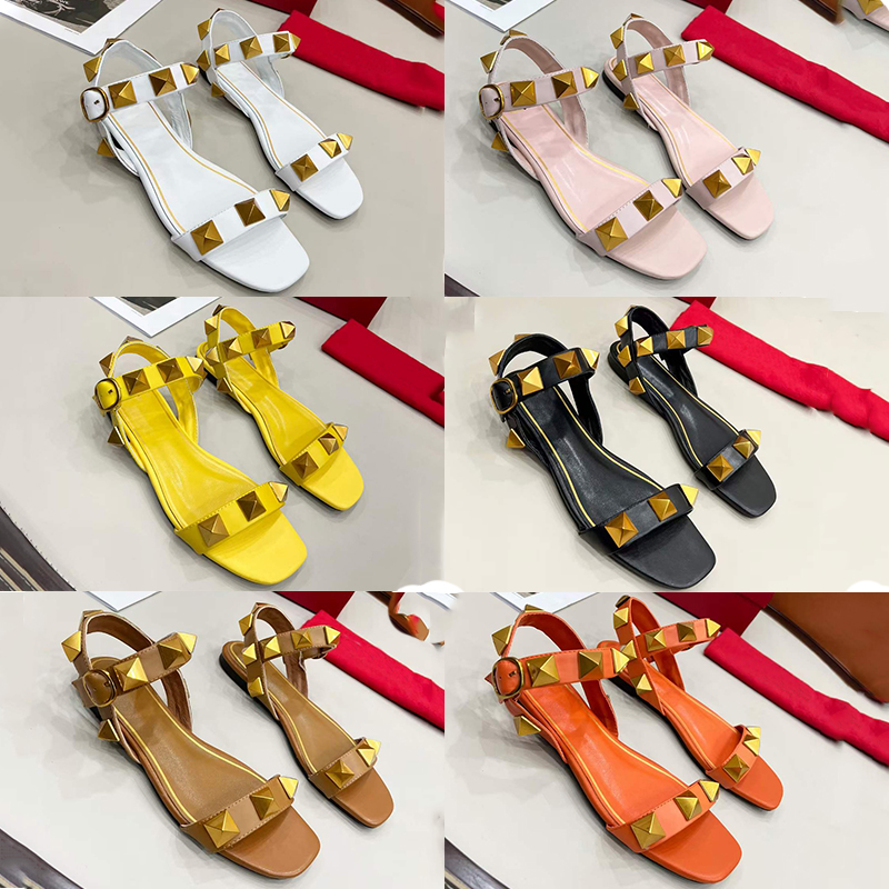 Roman Stud Sandal Designer Women Sandals Summer calfskin Flat Shoes with maxi studs beach ankle strap Open Toes Mules NO340, Black
Roman Stud Sandal Designer Women Sandals Summer calfskin Flat Shoes with maxi studs beach ankle strap Open Toes Mules NO340, Black