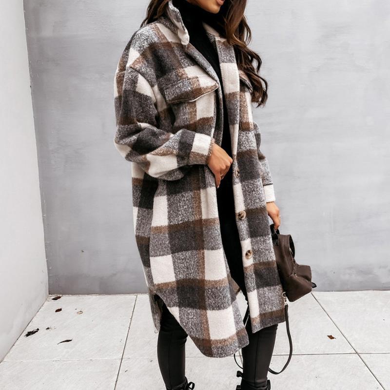Women' Jackets Ladies Stripe Spliced Loose Tops Womens Plaid Print Fall Clothes Lapel Button Down Open Front Coat Long Sleeve Manteau Femme
Women' Jackets Ladies Stripe Spliced Loose Tops Womens Plaid Print Fall Clothes Lapel Button Down Open Front Coat Long Sleeve Manteau Femme