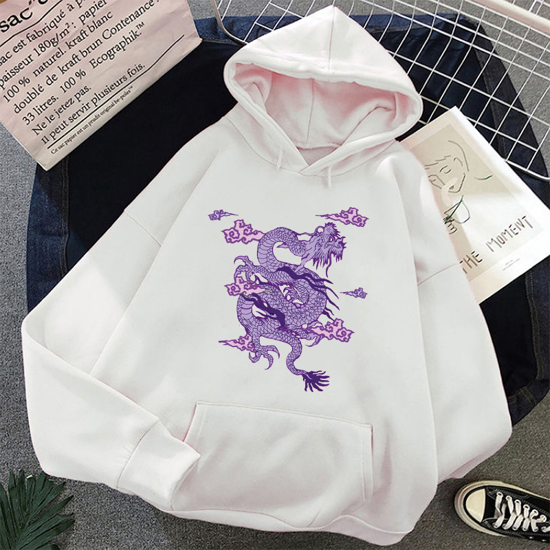 Dragon unisex Women and men sweatshirt hoodie Cute Hip hop Ullzang Harajuku Korean Funny tee print punk top vintage dropshipping LJ201103