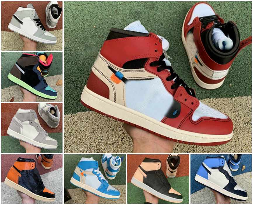 2020 JUMPMAN 1 Union Black Toe 1s Travis Scotts Mens Basketball Shoes Designer Satin Snake Mid Smoke Grey White UNC Chicago Fearless Sneaker, A-j1006 
2020 JUMPMAN 1 Union Black Toe 1s Travis Scotts Mens Basketball Shoes Designer Satin Snake Mid Smoke Grey White UNC Chicago Fearless Sneaker, A-j1006