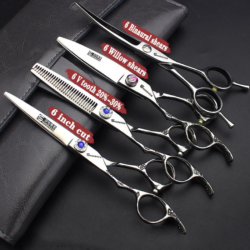 Hair Scissors 6 Inch Left-handed Hairdressing Special Hairdresser And Beauty Salon Free Thin Custom Logo