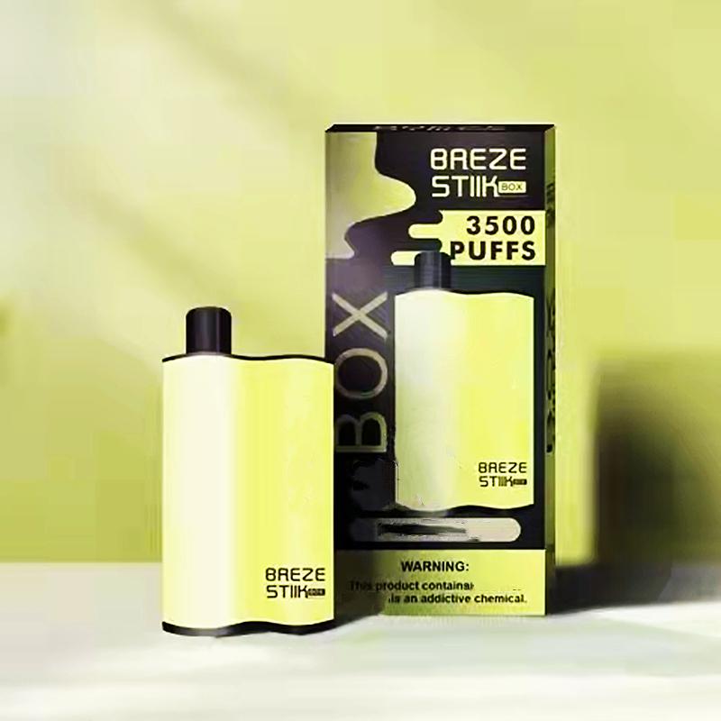Original Breze Stiik Box Disposable Vapes E Cigarettes Device 900mAh Battery 3500 Puffs 7ml Pods Stick Portable Vapor Vape 6 Colors
Original Breze Stiik Box Disposable Vapes E Cigarettes Device 900mAh Battery 3500 Puffs 7ml Pods Stick Portable Vapor Vape 6 Colors