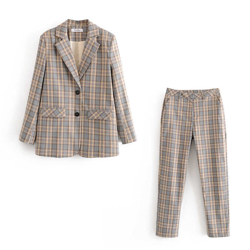 Spring and Autumn Women' Pants Suit 2-piece High Quality Slim-fit Plaid Ladies Jacket Casual Trousers 210527
Spring and Autumn Women' Pants Suit 2-piece High Quality Slim-fit Plaid Ladies Jacket Casual Trousers 210527