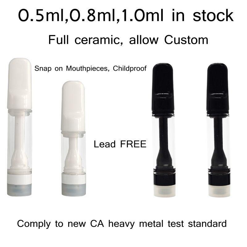 Atomizers Full0.5ml 0.8ml 1.0ml Full Ceramic CartridgeWhite Black Empty vape pen cartridges 510 Disposable Carts Childproof Thick Oil
Atomizers Full0.5ml 0.8ml 1.0ml Full Ceramic CartridgeWhite Black Empty vape pen cartridges 510 Disposable Carts Childproof Thick Oil