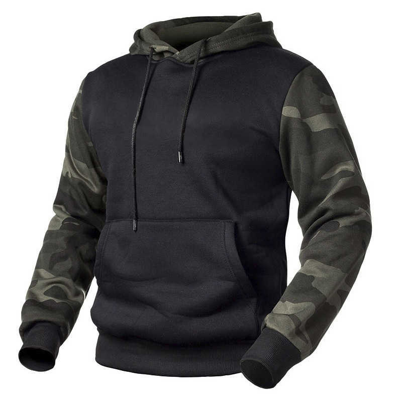 Camouflage Hoodies Men Autumn Winter Army Green Sweatshirt Male Camo Hoody Pullover Hip Hop Streetwear Hoodie Mens 210603