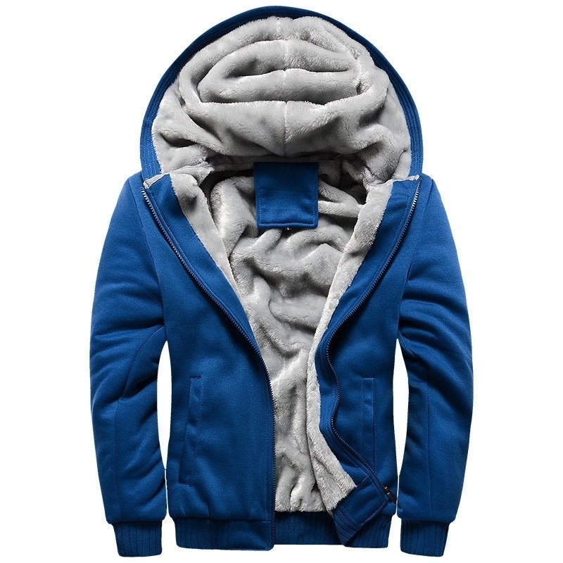 Black Hoodies Men Winter Jacket Fashion Thick Men's Hooded Sweatshirt Male Warm Fur Liner Sportswear Tracksuits Mens Coat 201128